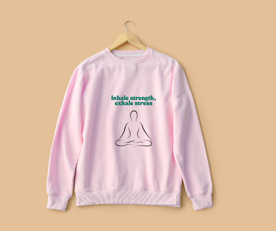"Inhale Strength, Exhale Stress" – Relax & Recharge Yoga Tee