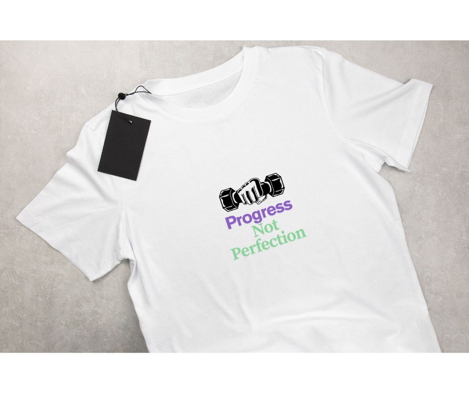 Progress, Not Perfection Gym T-Shirt – 100% Cotton & Free Shipping