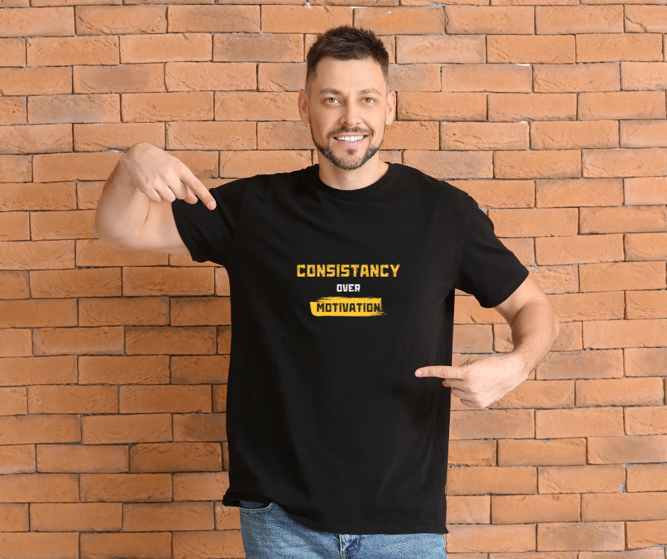 Consistency Over Motivation Gym T-Shirt – 100% Cotton & Free Shipping