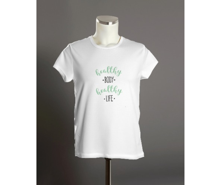 Men's Cotton Crew T-Shirt – "Healthy Body, Healthy Life" (Free Shipping)