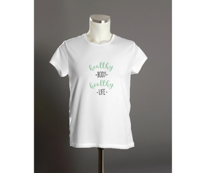 Men's Cotton Crew T-Shirt – "Healthy Body, Healthy Life" (Free Shipping)