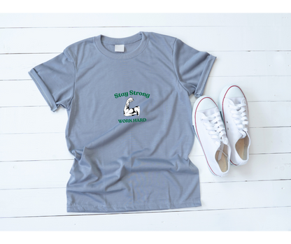 cotton t shirt for men with gym quotes