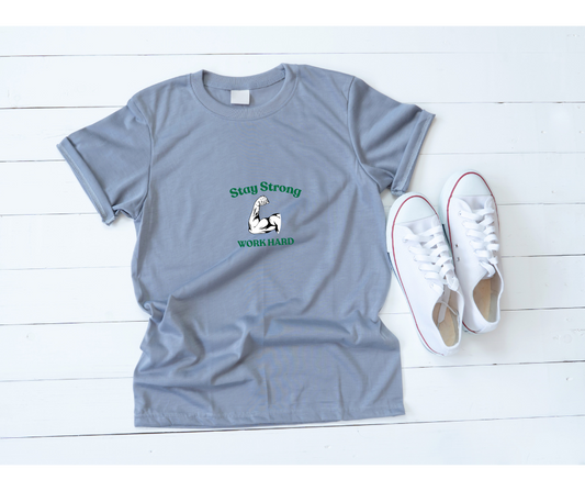 cotton t shirt for men with gym quotes