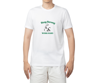 cotton t shirt for men with gym quotes